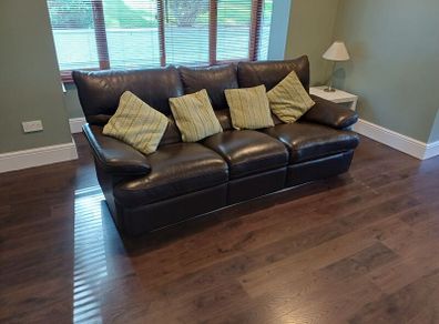 leather reclining sofa and chair