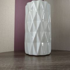 White Geometric Style Vase