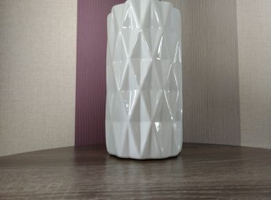 White Geometric Style Vase