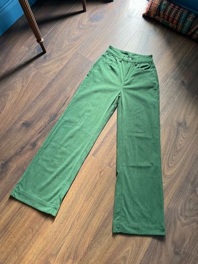 Green Corduroy Wide Leg Flare Pants XS - New