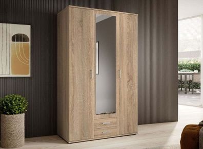 Premium 3-Door Wardrobe with Mirror & Drawers