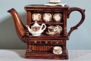 Rare Collectible Miniature Royal Albert 'Old Country Roses'  Welsh Dresser Teapot by Cardew Design