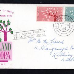 1962 Ireland Europa Commemorative Stamps Illustrated addressed First Day Cover (FDC) with Baile Atha Cliath (Dublin) cancel