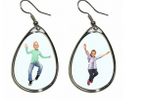 Personalised Photo Teardrop Shaped Hanging Earrings