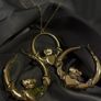 Gold Claddagh Necklace and big Hoop Earrings Set Image 3