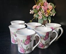 Aynsley "Elizabeth Rose"  Fine Bone China Mugs x 6