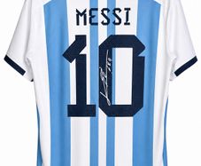 Signed Messi Argentina World Cup Jersey (2022 Champions) - New with COA