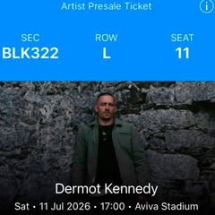 Dermot Kennedy tickets premium seating