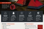 3-Person Trekking Tent Siliconized  Aluminium  Poles