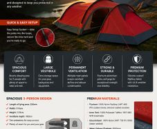 3-Person Trekking Tent Siliconized  Aluminium  Poles