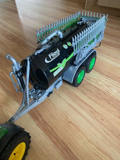 Bruder John Deere Tractor and Fliegl Slurry Tanker. Excellent Condition