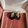 Vintage Golden Tone Oval Earrings Image 3