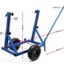 Tyre Trolley Max. 200 kg with Height-Adjustable Storage Supports 280 - 830 mm Steel Image 4