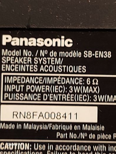 Panasonic SA-EN38 MINI STEREORadio CD MP3 USB iPod Dock music system, in excellent condition