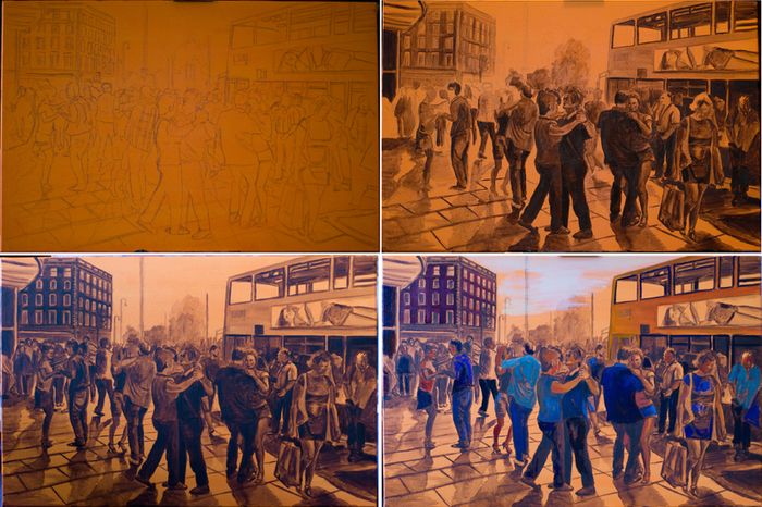 Original Oil Painting - Salsa Afternoon on Burgh Quay