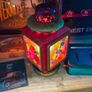 Vintage paraffin lantern with hand painted glass Image 3