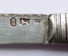 Antique Sterling Silver and Mother of Pearl Knife 1820s. 20,7g
