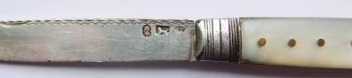 Antique Sterling Silver and Mother of Pearl Knife 1820s. 20,7g
