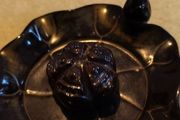 Brown Glazed Pottery Incense/trinket Dish/ashtray Ruffled 4 inches