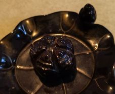 Brown Glazed Pottery Incense/trinket Dish/ashtray Ruffled 4 inches