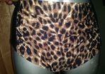 High waist swimming bottoms black/leopard print size UK18 EUR46 Postage included