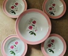 Vintage Staffordshire salad bowl set