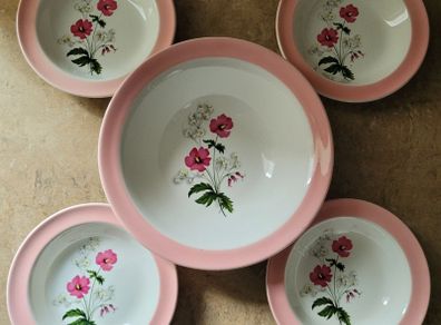 Vintage Staffordshire salad bowl set
