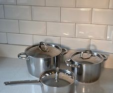 IKEA Stainless Steel 3 Pot & Saucepan Set with Lids - Induction