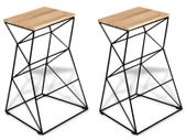 Bar Stools 2 pcs Solid Mango Wood