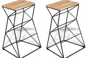 Bar Stools 2 pcs Solid Mango Wood