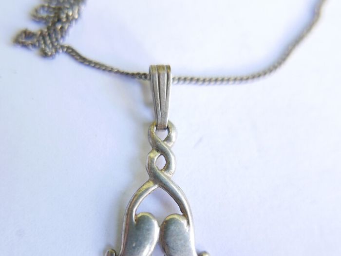 Vintage Sterling Silver 925 Pendant Necklace length 18" - 2,7g