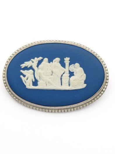 Vintage 925 Sterling Silver Wedgwood Brooch