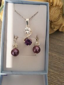 sterling silver set, necklace and earrings, brand new