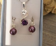 sterling silver set, necklace and earrings, brand new
