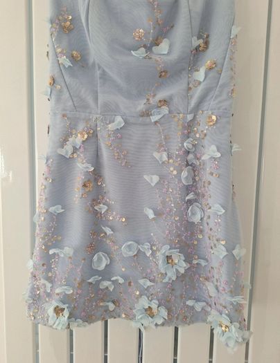 Oh Polly embellished Corset Mini Dress in Sky Blue