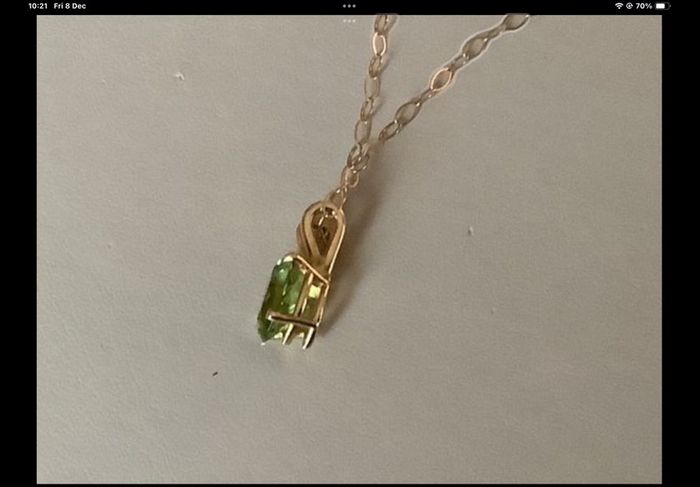 New 18ct Solid Gold Lovely Period Stone pendant  With Fine 9ct Gold 18" Chain
