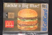1998 Ireland 10 unit Mcdonald's "Big Mac" burger (Gemplus GEM1) Call Card Mint in Packaging