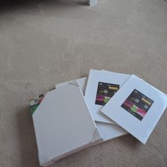 Bundle of canvas, white, arteza and crelando