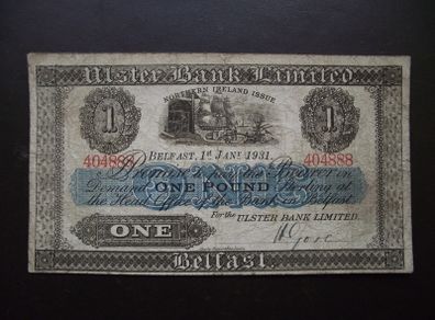 1931 Ulster Bank Limited 1 Pound