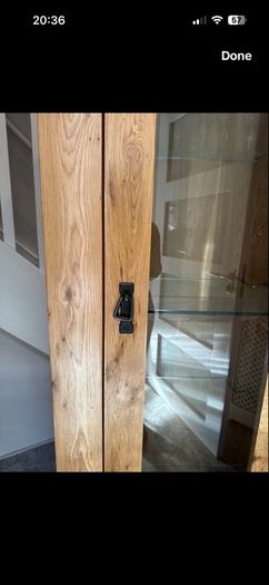 Solid oak glass cabnet