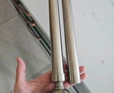 Chrome silver curtain rail with rings