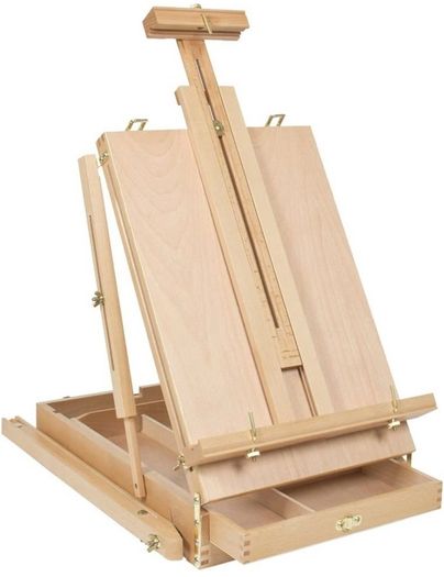 Wooden Easel & Painting Storage Box with Drawer, Shoulder Strap, Palette,Indoor Outdoor Field Folding Portable Easel, Box Easel Sketchbox for Painting, Sketching, Display (FREE POSTAGE)