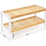 2 tier wooden shoe rack Image 2