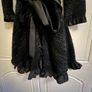 Zone BLEUE Black Knitted Ruffle Cardigan With Tie Belt Image 2