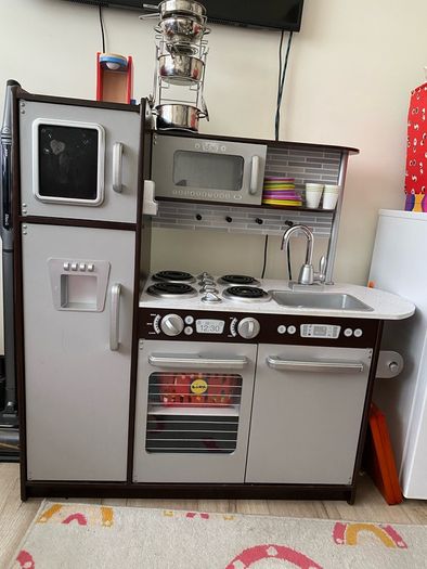 Wooden toy kitchen