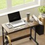 Height-adjustable standing desk with tilting desktop, casters, storage shelf, perfect for writing, reading, drawing, brown Image 3