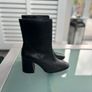 Genuine leather black ankle boots m&s Image 4