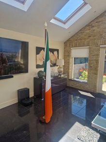 Irish flag and stand