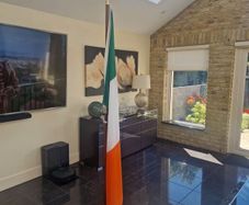 Irish flag and stand
