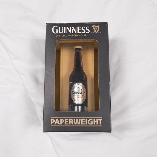 Official Guinness Foreign Extra Stout Bottle Glass Paperweight